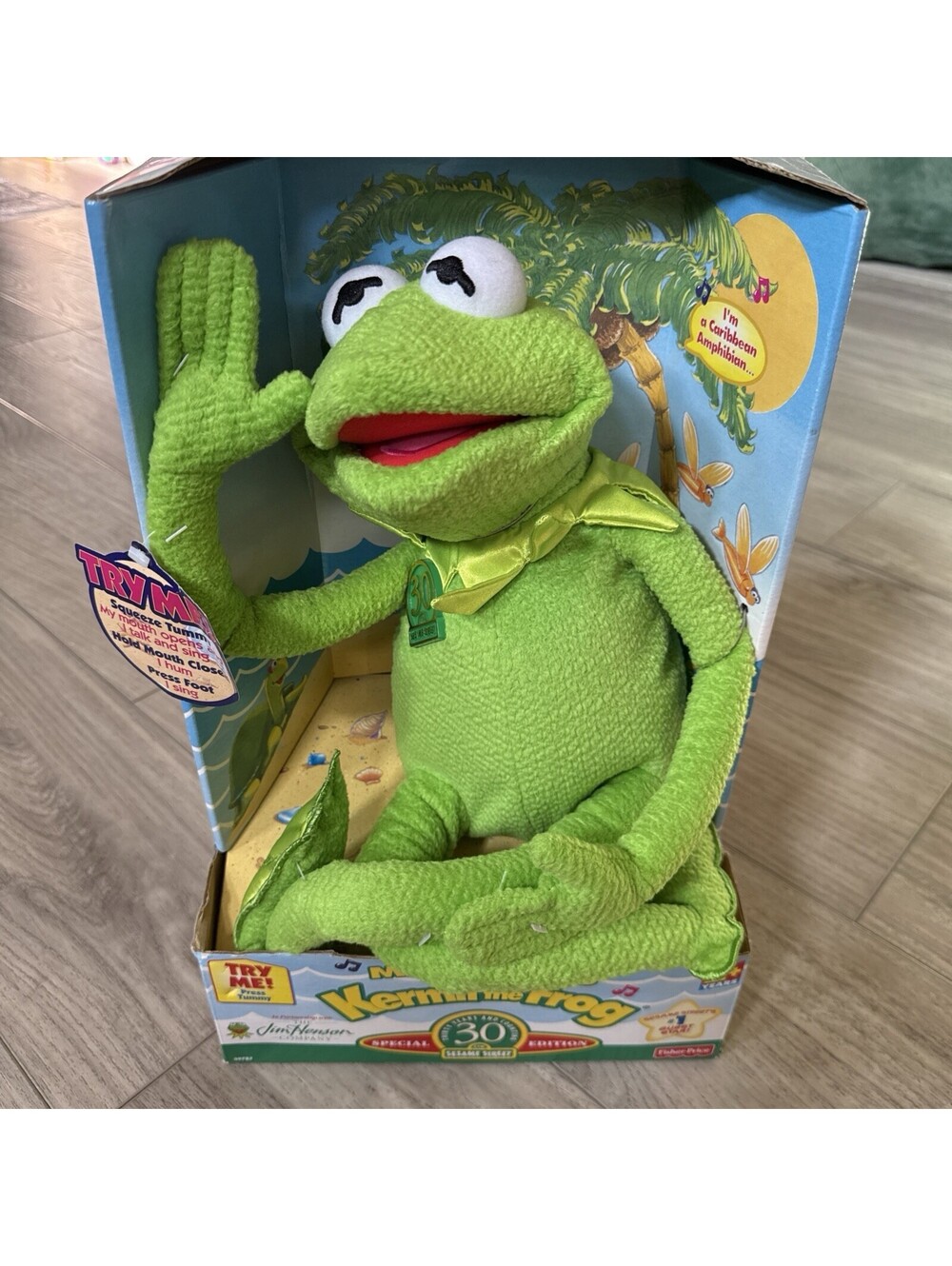Magic Talking Kermit The Frog Sesame Street 30th Anniversary 1999 TYCO NEW